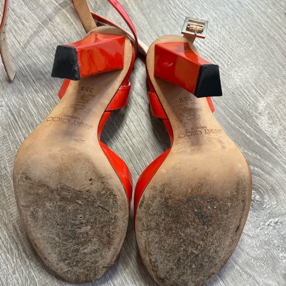 Jimmy Choo Patent Block Heel Strappy Sandal 35.5 - Picture 8 of 8